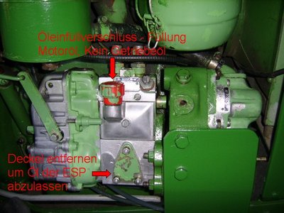 Hier ist die Schraube (Einfüllschraube ?)